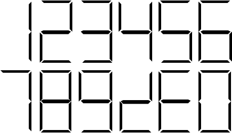 Complete number line, zero to
elv, in seven-segment display with Pitman ten and elv